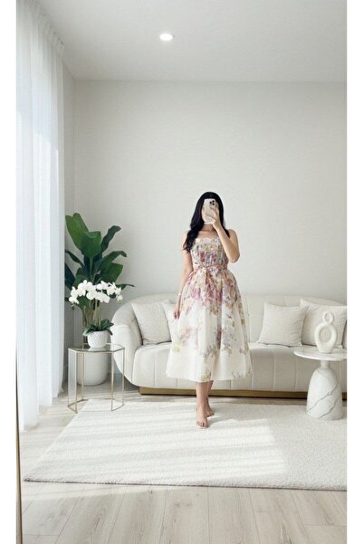 alqarat Pastel Bloom Midi Dress - Spring Elegance