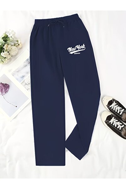 macklin Unisex New York Brooklyn Printed Baggy Cut Wide Leg Sweatpants