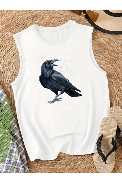 bellanova Sila Trend Men's White Original Printed Oversize Cut Cotton Crew Ne...