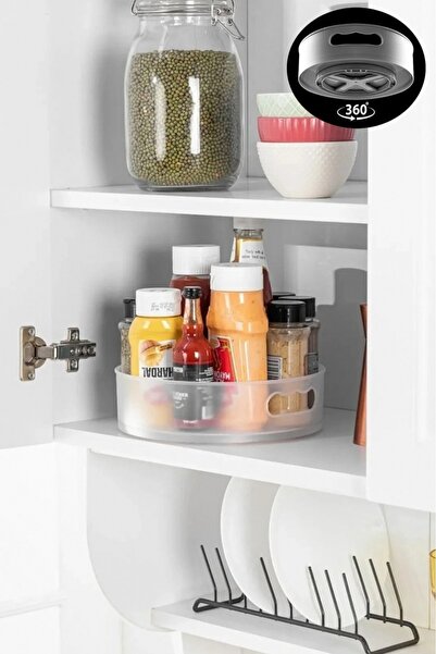 ozbience Dönen Organizer Tepsi, Banyo ve Buzdolabı Düzenleyici, 360° Dönerli