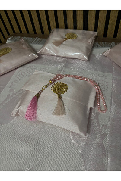 Evce Home Tekstil Tespihli Seccade Çantası – Gold Mühür Detaylı Kumaş Çanta