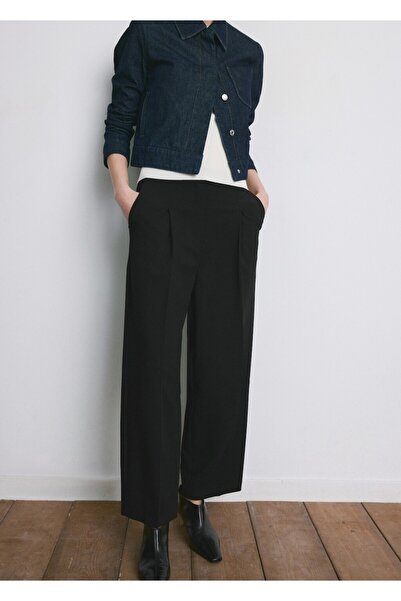 MANGO Woman Pensli düz kesim pantolon