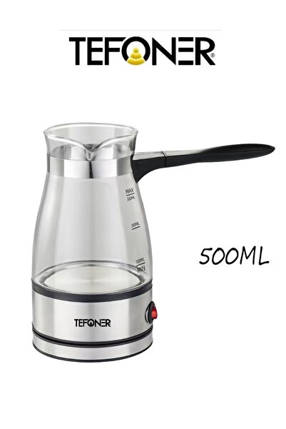 TEFONER A transparent glass Turkish coffee machine. A half-liter Turkish coff...