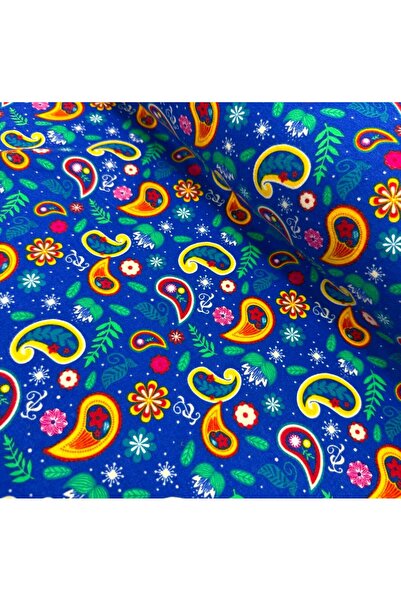 Menderes Home Şal Desen Divitin Pazen Kumaş - Saks Mavi