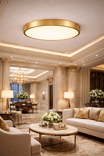 dizano Gold Modern Daire LED Aydınlatma 40cm 4000K Günışığı, Salon ve Ofis, S...