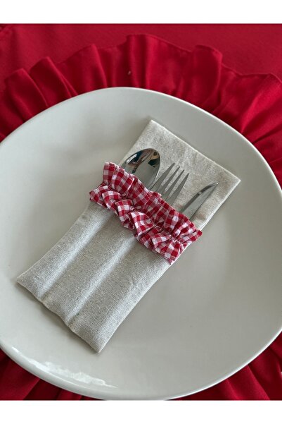 KaiAtelier 4-Piece Miaxnatural Linen 3-Compartment Spoon Holder / Fork-Spoon-...