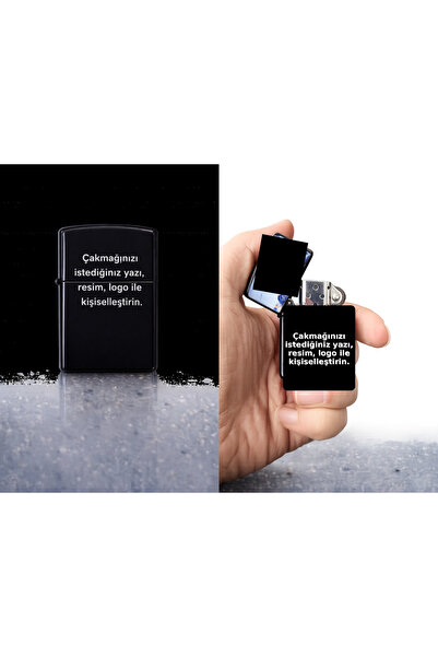 miras home Kişiye Özel Baskılı Hediyelik Metal Çakmak (Fotoğraf, Yazı, Logo S...
