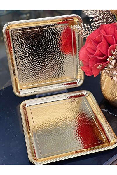 ozbience Dövme Desenli Tek Kişilik Kahve Sunumluk Seti, 6'lı, Metal, Gold Tar...