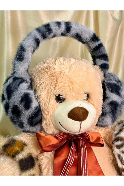 D&Z ACCESSORİES Leopard Patterned Plush Headphones |   Foldable Fur Headphone...