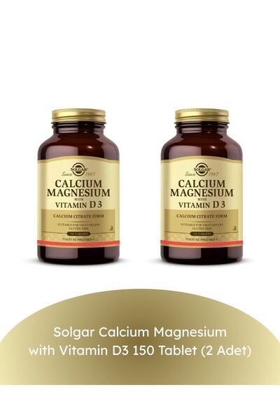 Solgar Calcium Magnesium with Vitamin D3 150 Tablet (2 Adet)