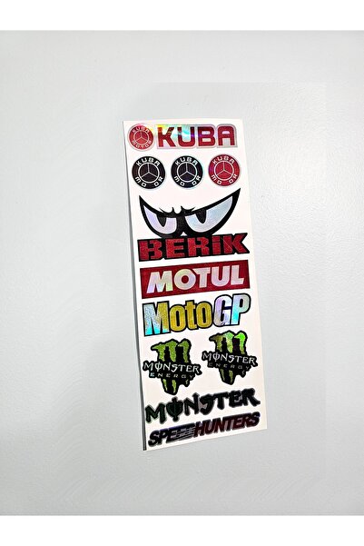 BsElektronik Çoklu Sticker Hologram Tasarım Etiket Motosiklet Kuba Sticker 12...
