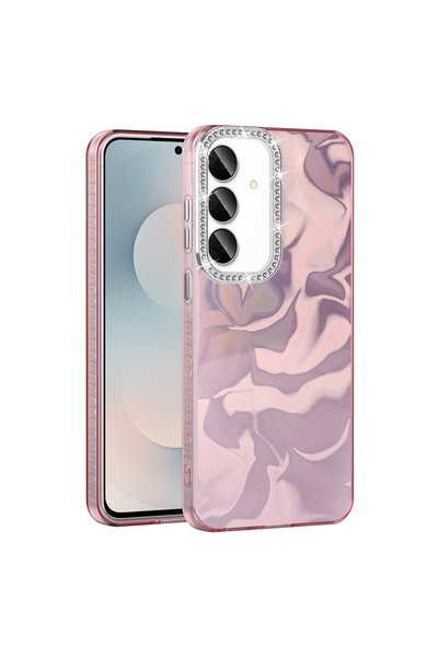 zore غطاء جالاكسي S25 FE مع وسادة هوائية وتصميم مرصع بالأحجار اللامعة من SYS ...