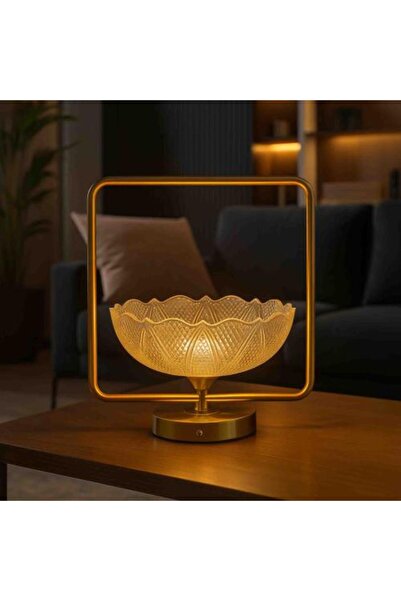 Generic Illuminated Crystal Bowl with Golden Frame