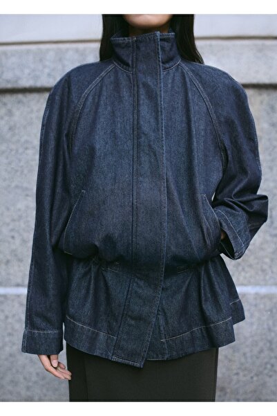 MANGO Woman Büzgülü belli denim parka