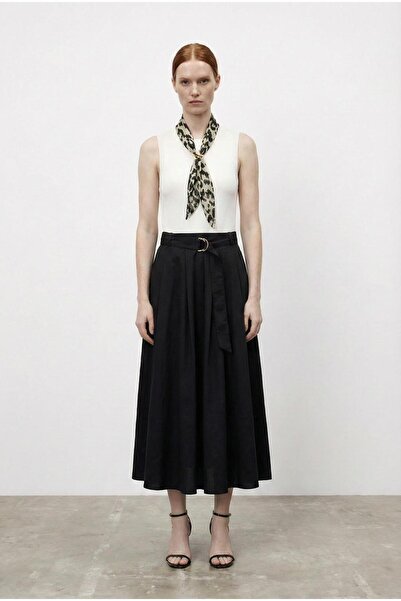 Quzu Scarf Detailed Matchli Dress Black