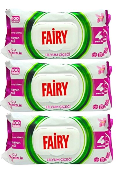 Fairy Set of 3 X Lilyum Cleaning Wet Wipes, Universal with Vinegar and Bicarb...