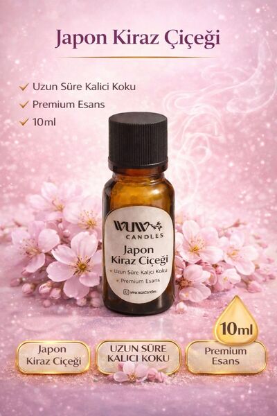 WUW CANDLES Japon Kiraz Çiçeği– Premium Esans | 10 ml - Mum Parafin Sabun Yap...