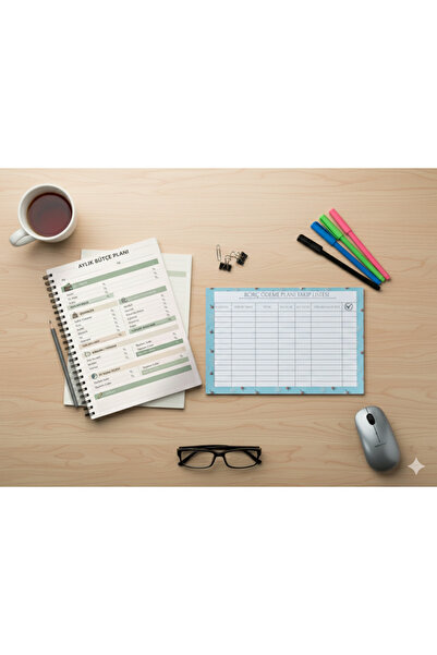 İmajmix A5 Budget & Debt Tracking Set – 120 Gr Paper |   Spiral Notebook + Gl...