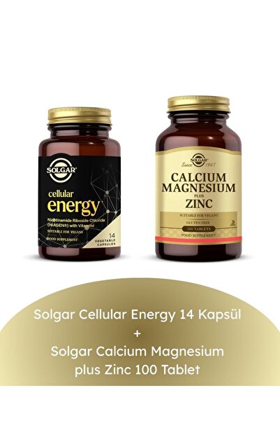 Solgar Cellular Energy 14 Kapsül + Calcium Magnesium plus Zinc 100 Tablet