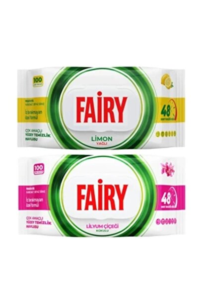 Fairy Set of 2 Fairy Wet Wipes, with Vinegar and Bicarbonate, Lemon and Lily ...