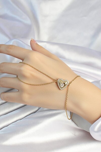 Jadem Gold سلسلة فولاذية 316L فضية اللون على شكل قلب من حجر الزركون شاهمران