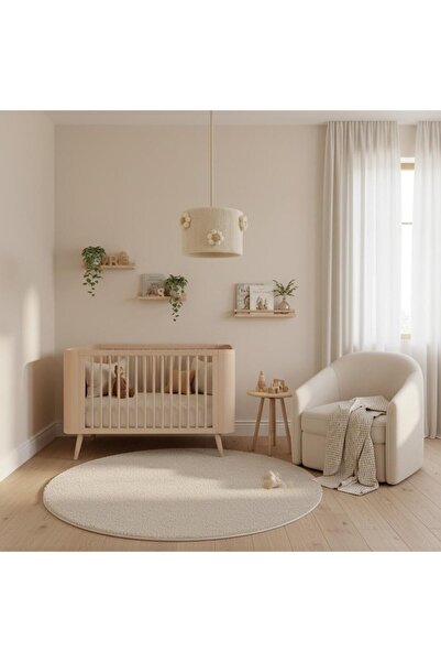 Elizim Home Lighting Makrome krem papatyalı çocuk avize