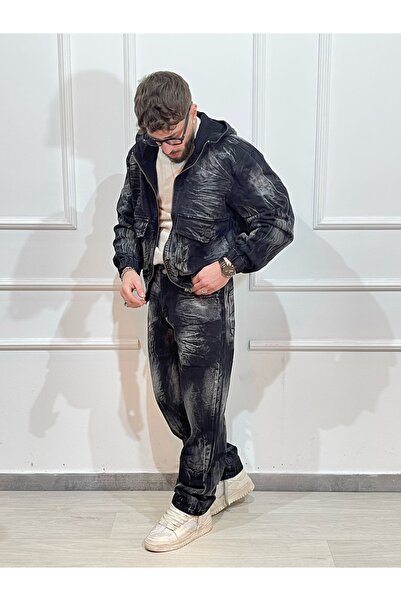 Urban Collection Men's pre-washed denim suit