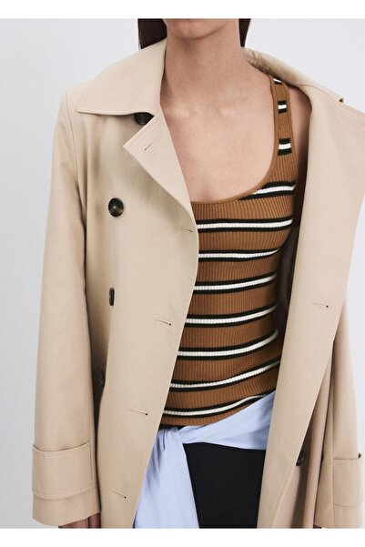 MANGO Woman Çizgili triko bluz