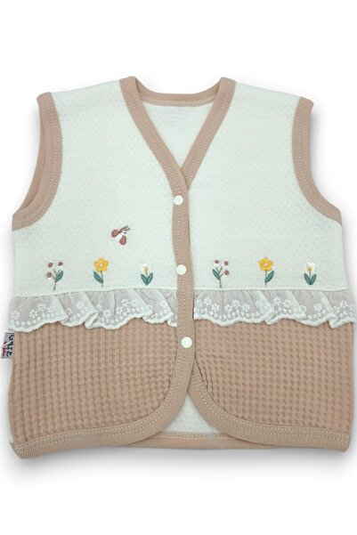 Ege Bebek Gaye Bebe Ruffled Floral Embroidered Newborn Baby Vest / 0-1-3-6-9 ...