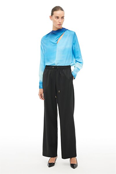 Perspective Black Wide Leg Trousers