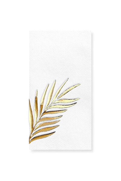 Story 40x40 cm Altın Varak Tropikal Yaprak Floral Desenli 16'lı Beyaz Renkli ...