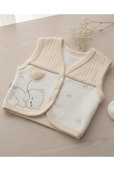 Egelite Gaye Bebe Balonlu Ayı Nakışlı Yeni Doğan Bebek Yeleği / 0-1-3-6-9 Ay