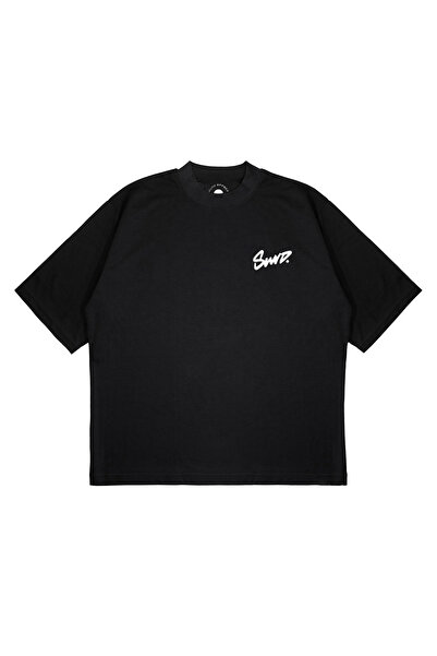 PURE EFFECT Tricou unisex oversize cu logo SWD imprimat în relief, croială bo...