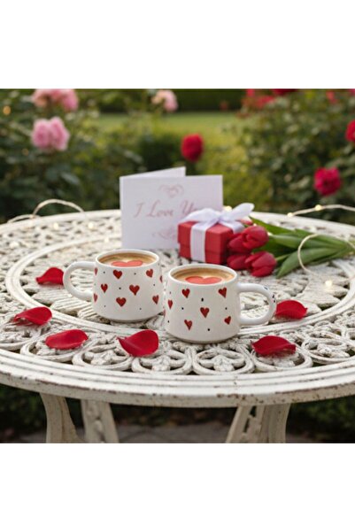 evinbizden SEVGİLİLER GÜNÜNE ÖZEL SERİ SERAMİK KUPA 2'Lİ VE 4'LÜ HEDİYELİK Fİ...