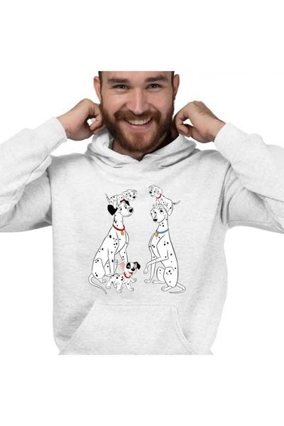 OEM Men's Hoodie 101 Dalmatians Pongo Perdita Puppies Family