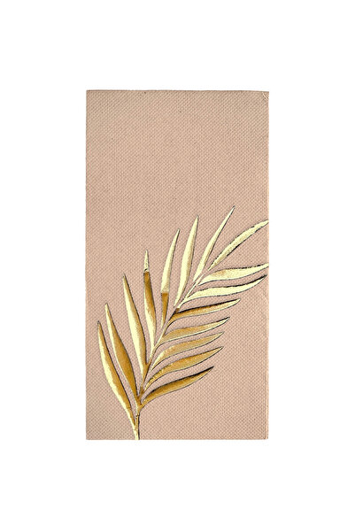 Story 40X40 cm Gold Foil Tropical Leaf Floral Patterned 16-Piece Kraft Colore...