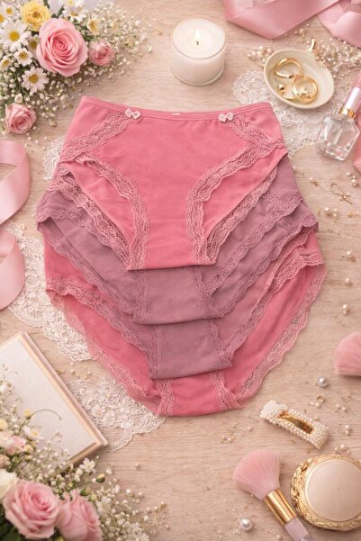 Merzu kadınpamuklu yüksekbelkilot 4 lü gönderim paçası dantel