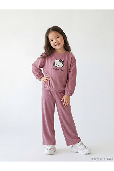 LC Waikiki NEVAVM Farkıyla Hello Kitty Nakışlı Kız Çocuk Sweatshirt ve Eşofma...