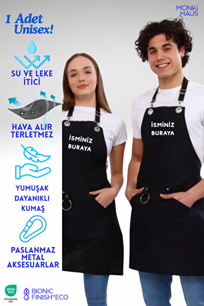 ozbience Kişiye Özel Nakışlı Mutfak Önlüğü, Şık ve Fonksiyonel Çalışma Aksesuarı