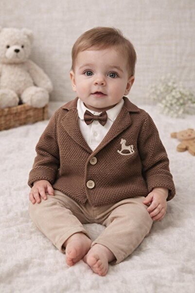 Nipperland Erkek Bebek Papyonlu 3lü Takım Set