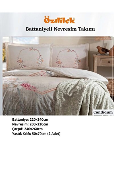 Özdilek Çift Kişilik Battaniyeli Nevresim Takımı Candidum