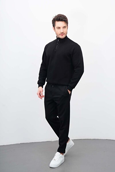 DI LORIA طقم رجالي مكون من قطعتين: سترة نصف سحاب وبنطلون