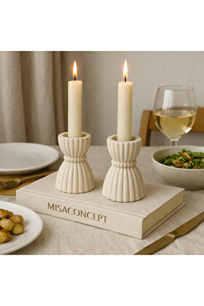 MİSACONCEPT BETON İKİLİ ŞAMDAN MUMLUK