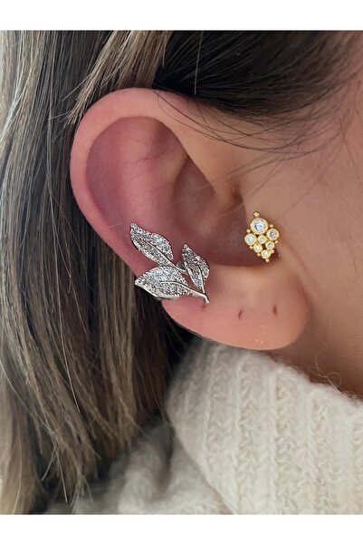 Pinery Jewels Yaprak Kadın Kıkırdak Küpe