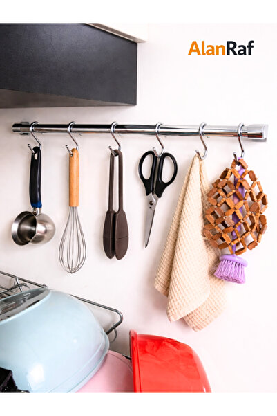 ALANRAF Paslanmaz Çelik Krom Kaplama Banyo , Mutfak , Çok Amaçlı Askılık 30 cm