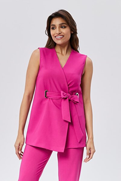 Milamia Women's Buckled Belted Vest and Trousers Two-Piece Set