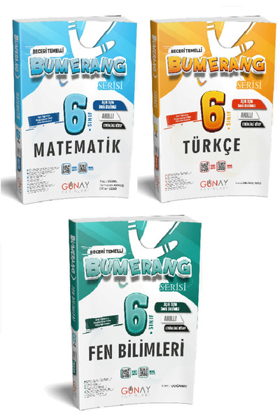 Günay Yayınları 6. Sınıf Bumerang Türkçe + Matematik + Fen Etkinlikli Kitap
