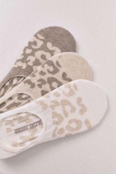 Perspective مجموعة جوارب نسائية سرية متعددة الألوان بنقشة الفهد مكونة من 3 قطع