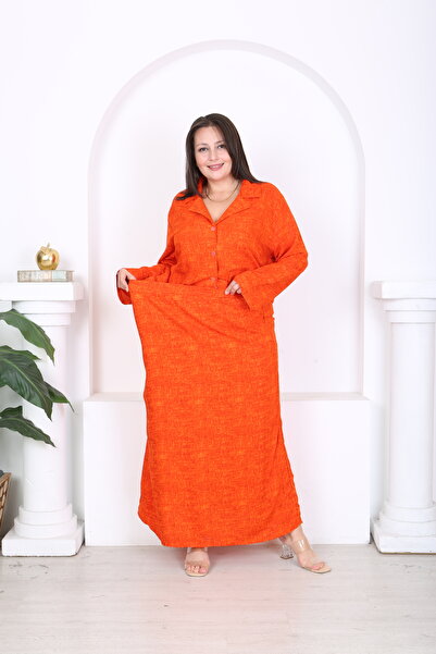 XL Modam SET DE DAMĂ CU JACHETĂ DE IN, FUSTĂ, TOP, MĂRIMI MARI