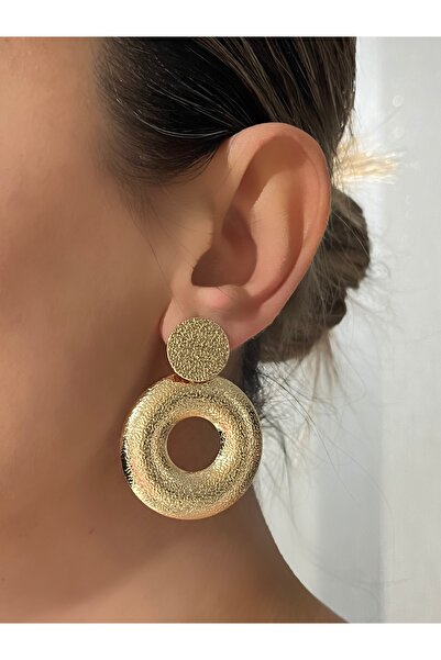 Twinssis Accessories Textured Dangle Circle Earrings